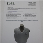 Payne Stewart's Tournament Worn Seattle Seahawks Logo White V-Neck Sweater Vest