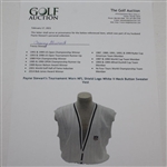 Payne Stewart's Tournament Worn NFL Shield Logo White V-Neck Button Sweater Vest