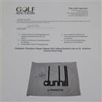 Champion Thorbjorn Olesen Signed 2015 Alfred Dunhill Links at St. Andrews Course Flown Flag JSA ALOA