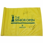 Champion Miguel Jimenez with Tom Lehman Signed 2018 British Senior OPEN at St. Andrews Course Flown Flag JSA ALOA