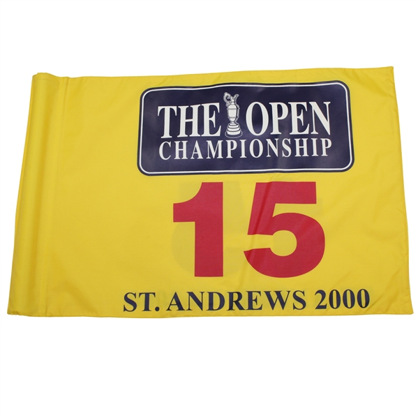 2000 The OPEN Championship at St. Andrews 15th Hole Course Flown Flag - Tiger Win