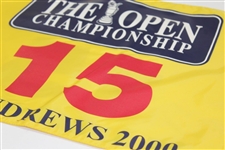 2000 The OPEN Championship at St. Andrews 15th Hole Course Flown Flag - Tiger Win