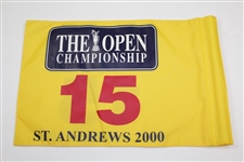 2000 The OPEN Championship at St. Andrews 15th Hole Course Flown Flag - Tiger Win