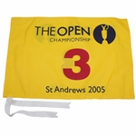 2005 The OPEN Championship at St. Andrews 3rd Hole Course Flown Flag - Tiger Win