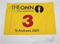 2005 The OPEN Championship at St. Andrews 3rd Hole Course Flown Flag - Tiger Win