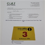 2005 The OPEN Championship at St. Andrews 3rd Hole Course Flown Flag - Tiger Win