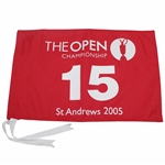 2005 The OPEN Championship at St. Andrews 15th Hole Course Flown Flag - Tiger Win