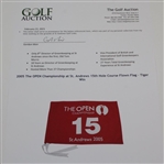 2005 The OPEN Championship at St. Andrews 15th Hole Course Flown Flag - Tiger Win