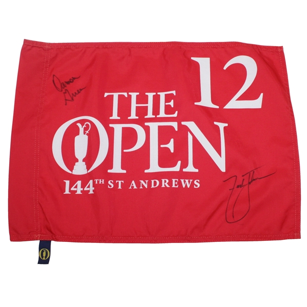 Champion Zach Johnson Signed 2015 OPEN at St. Andrews 12th Hole Course Flown Flag JSA ALOA