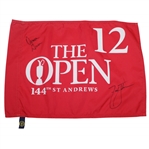 Champion Zach Johnson Signed 2015 OPEN at St. Andrews 12th Hole Course Flown Flag JSA ALOA