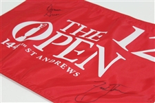 Champion Zach Johnson Signed 2015 OPEN at St. Andrews 12th Hole Course Flown Flag JSA ALOA