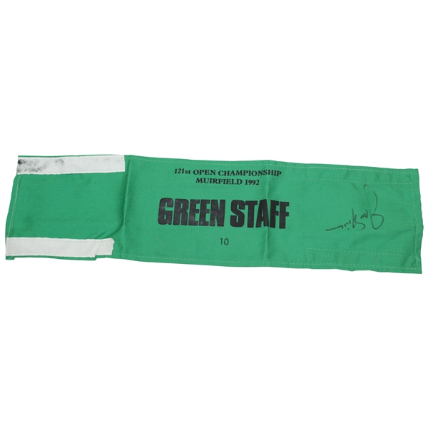 Jack Nicklaus Signed 1992 OPEN Championship at Muirfield Green Staff Hole Arm Band #10 JSA ALOA