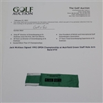 Jack Nicklaus Signed 1992 OPEN Championship at Muirfield Green Staff Hole Arm Band #10 JSA ALOA