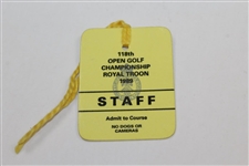 1989 & 1994 OPEN Championship Green Staff Arm Bands Plus 1989 Staff Ticket