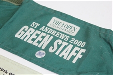 1990, 1995, & 2000 OPEN Championship Green Staff Arm Bands - #66, #25, & #32