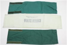 1990, 1995, & 2000 OPEN Championship Green Staff Arm Bands - #66, #25, & #32