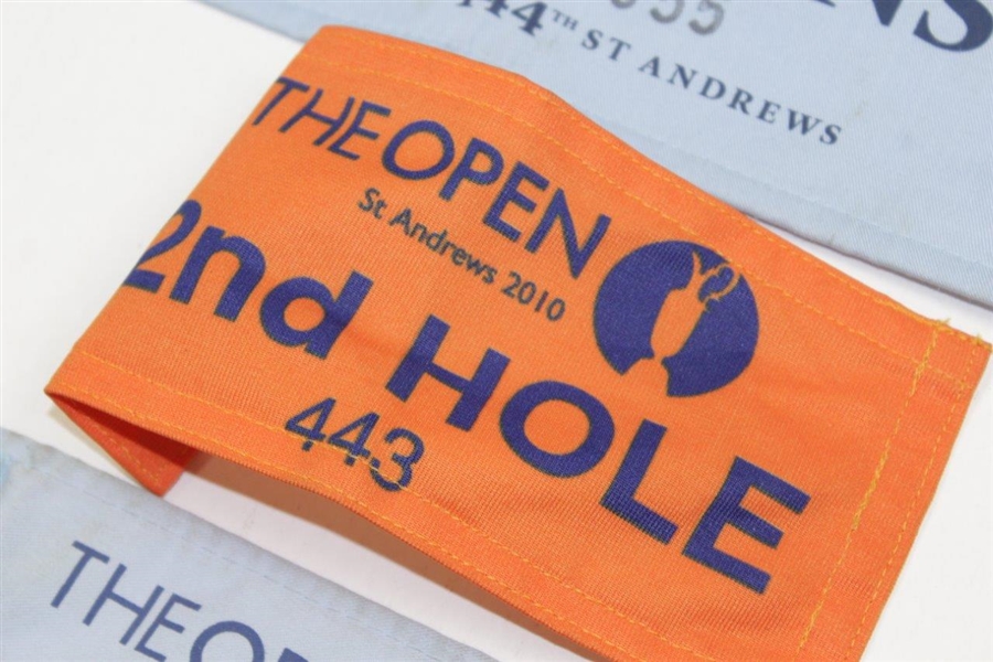 2005 & 2015 OPEN at St. Andrews Greens Arm Bands with 2010 72nd Hole Arm Band