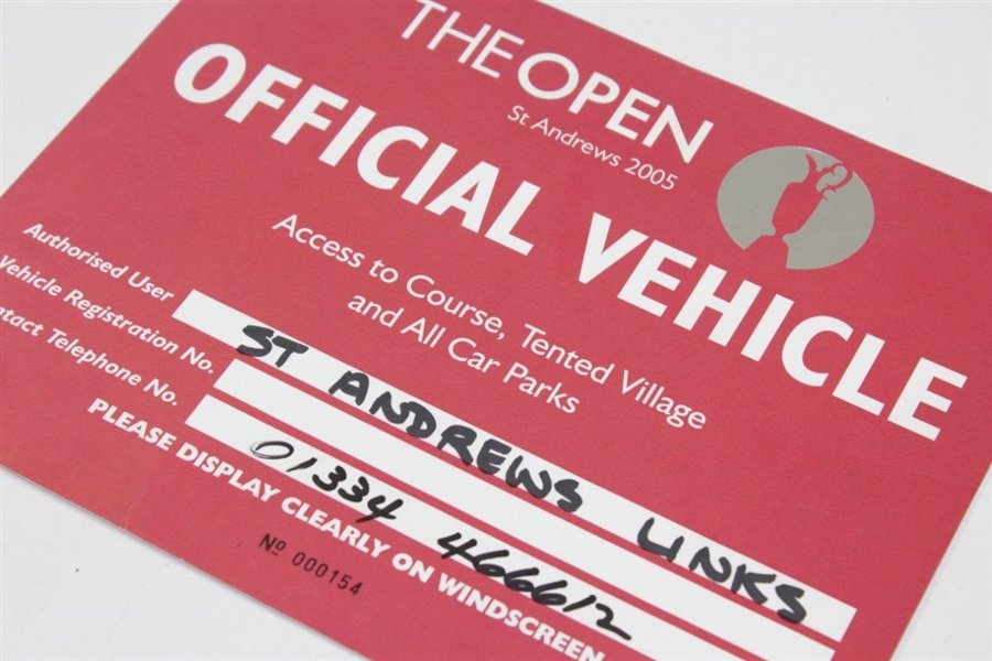2005 & 2010 OPEN Championship at St. Andrews Official Vehicle Plates - #154 & #243