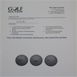 Three Jack Nicklaus Tournament Used Personal 'JACK' MaxFli Elite Golf Balls