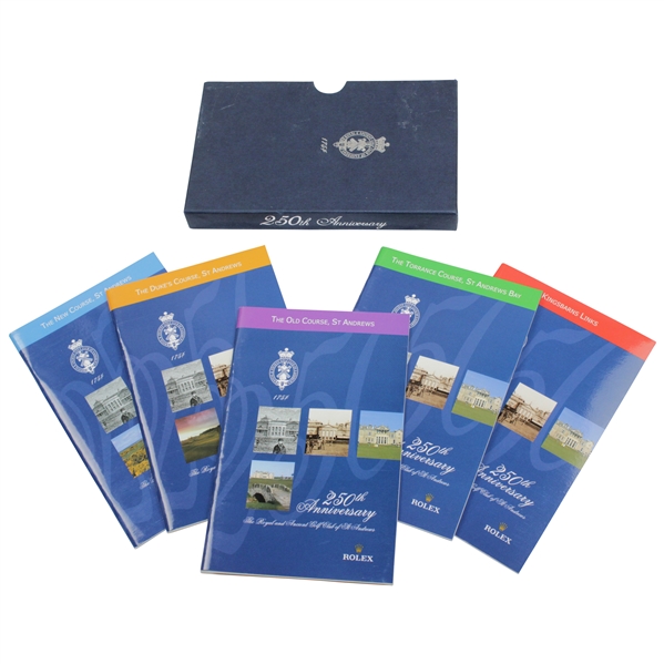 The Royal & Ancient 250th Anniversary Five Course Booklets Set In Original Case