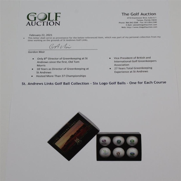 St. Andrews Links Golf Ball Collection - Six Logo Golf Balls - One for Each Course