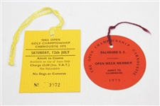 1975 OPEN at Carnoustie Nicklaus Signed Program with Ticket, Week Badge, & Draw Sheet JSA ALOA