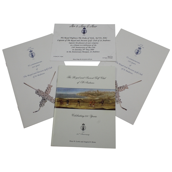 The Royal & Ancient 250 Years Anniversary Celebration Programs, Invitation, & Booklet