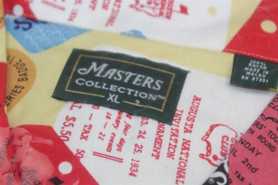 Masters Tournament 'Masters Collection' Short Sleeve Unopened Badge Collage Golf Shirt - XL