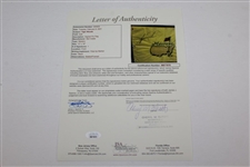 Tiger Woods Signed Rare 1997 Masters Embroidered Flag - Time Period Signature - Framed JSA FULL #BB77879