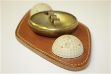 Penfold Patented Half Golf Balls Ashtray on Leather