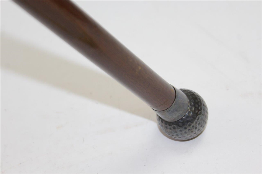 Vintage Hickory Golf Ball Capped Walking Stick