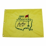 Gary Player Signed 2001 Masters Embroidered Flag with Years Won Notation JSA ALOA
