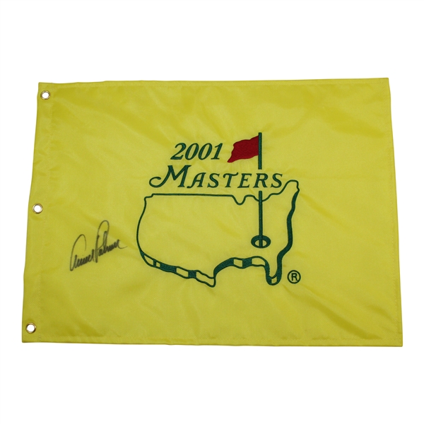Arnold Palmer Signed 2001 Masters Embroidered Flag  JSA ALOA