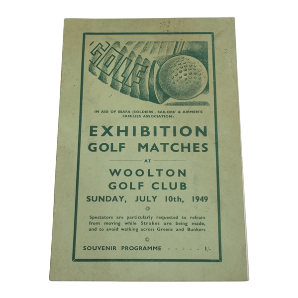 1949 Exhibition Golf Matches at Woolton Golf Club Souvenir Program