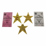 Five Different 1970s US Open Ticekts - 1971, 1972, 1974, 1976, & 1977