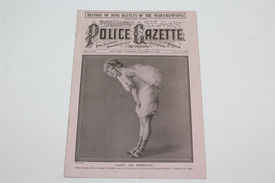 Three (3) Vintage 1920's Police Gazette Magazines with Golf Content on Inside