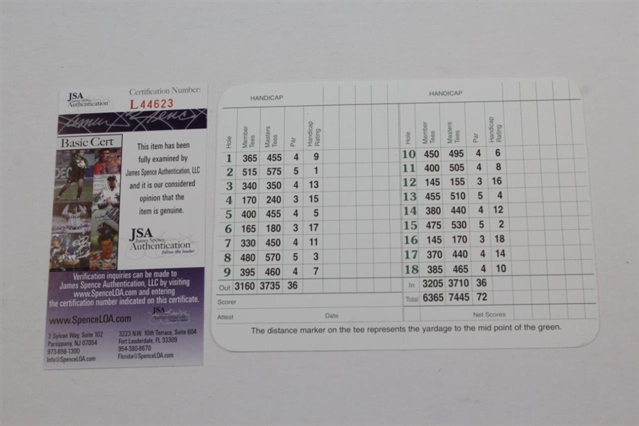 Lee Elder Signed Augusta National Golf Club Scorecard with 1975 Notation  of First Year Played JSA #L44623