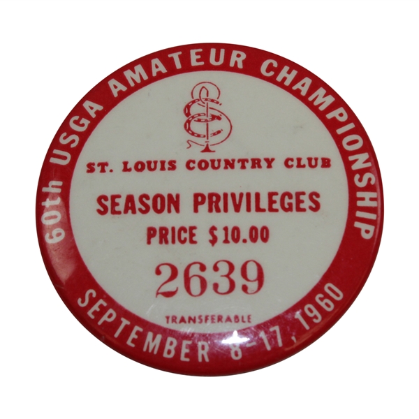 1960 US Amateur Championship at St. Louis Country Club Badge