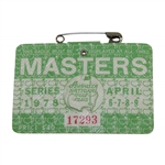1978 Masters Tournament SERIES Badge #17293 - Gary Players Third Masters Triumph