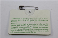 1978 Masters Tournament SERIES Badge #17293 - Gary Player's Third Masters Triumph