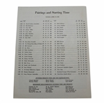 1986 Masters Tournament Sunday Final Round Pairing Sheet - Jacks 6th Masters Win