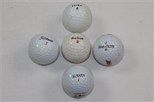 Five (5) Logo Golf Balls - 1989, 2004, & 2012 PGA with Walton Heath & Belfry Ryder Cup 