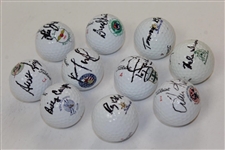 Ten (10) US Open Chapmions Signed Logo Golf Balls from Site of Win JSA ALOA