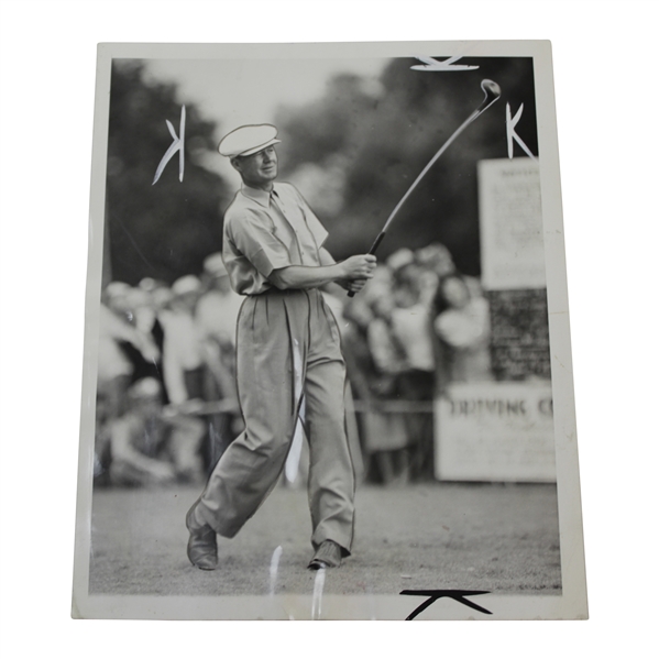 Byron Nelson 1945 AP Wire Photo in Action at Tam O'Shanter Country Club - Chicago