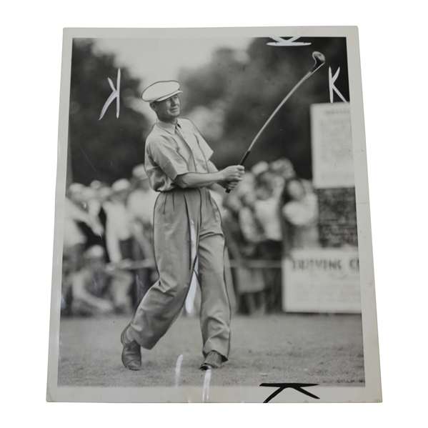Byron Nelson 1945 AP Wire Photo in Action at Tam OShanter Country Club - Chicago