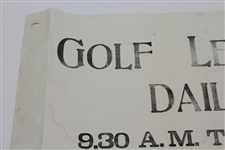 Vintage Ernest Ramsay 'Golf Lessons Daily' 12x16 Poster for Golf Lessons 
