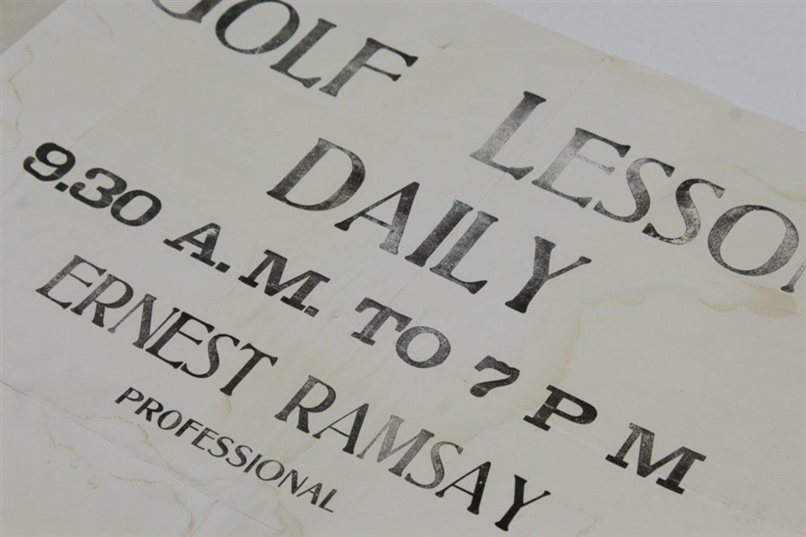 Vintage Ernest Ramsay 'Golf Lessons Daily' 12x16 Poster for Golf Lessons 