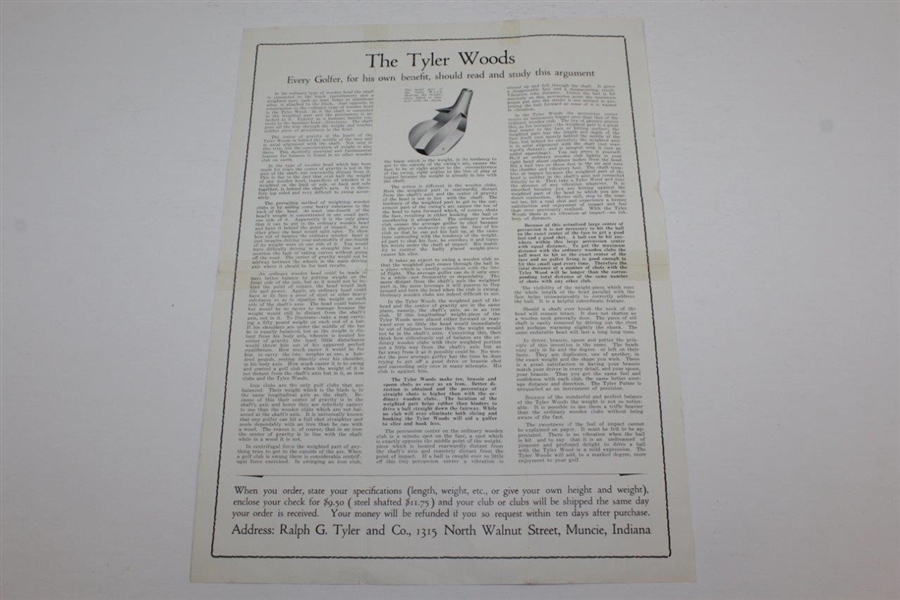 Vintage 'The Tyler Woods' Double-Sided Golf Advertisement