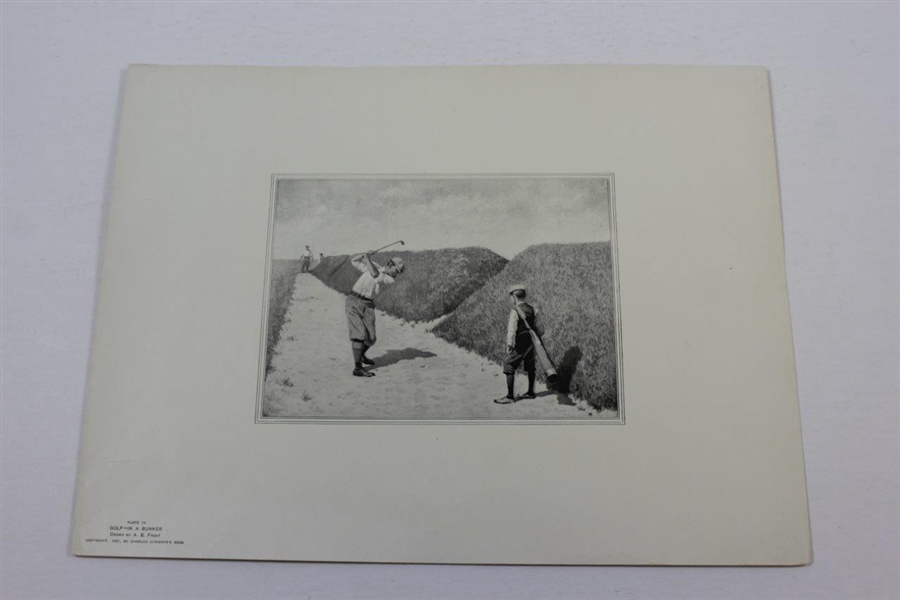 Vintage A.B Frost Print 'In A Bunker' - Plate 14 Copyright 1897 by Charles Scribener's Sons