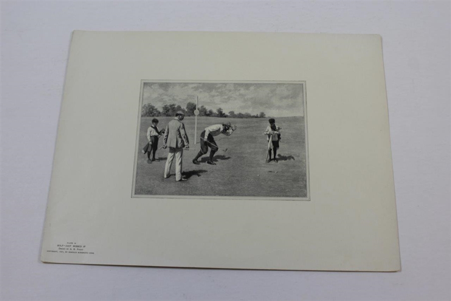 Vintage A.B Frost Print 'Just Missed It' - Plate 15 Copyright 1897 by Charles Scribener's Sons
